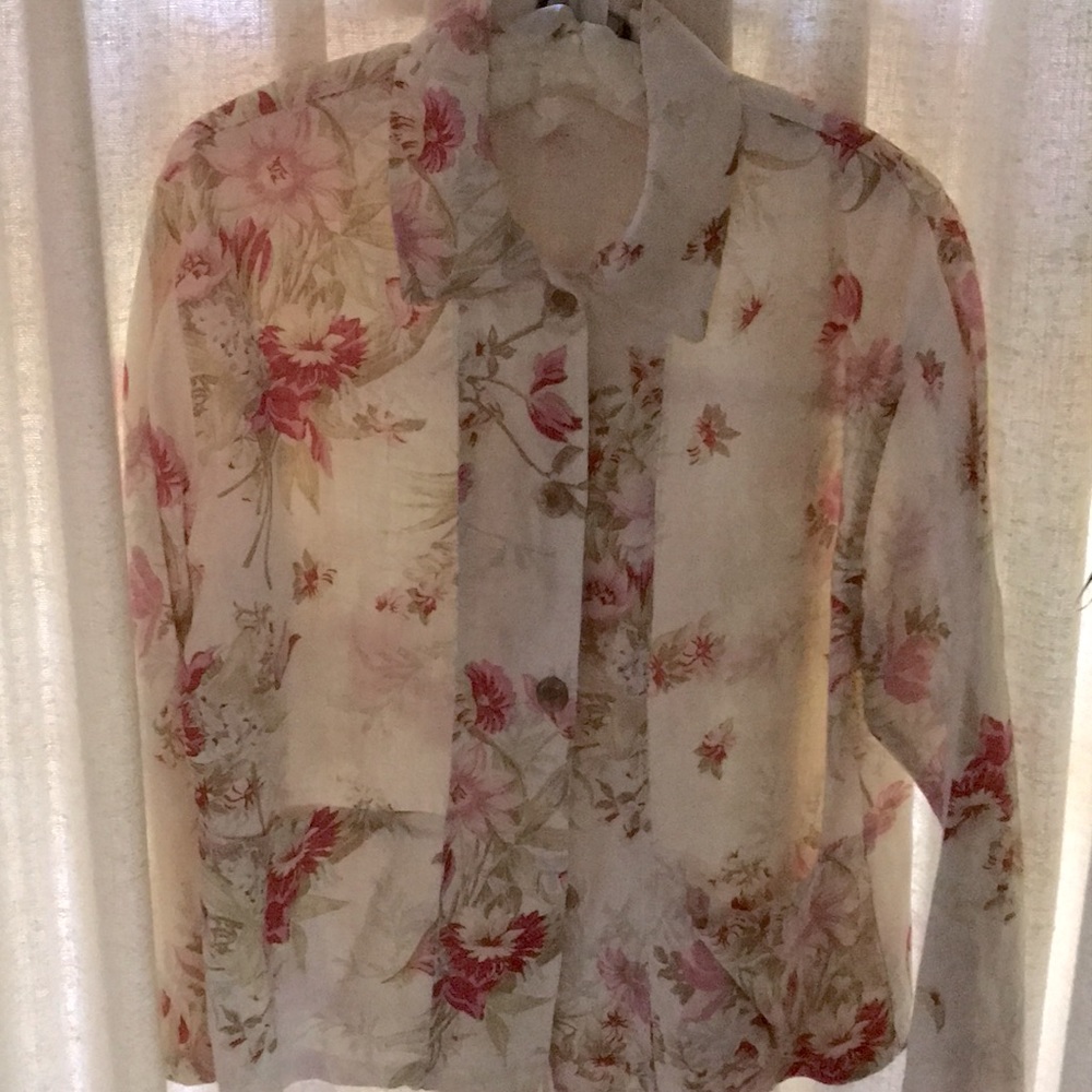 Linen Floral Poet’s Shirt Jacket - Picture 4 of 10